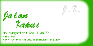 jolan kapui business card